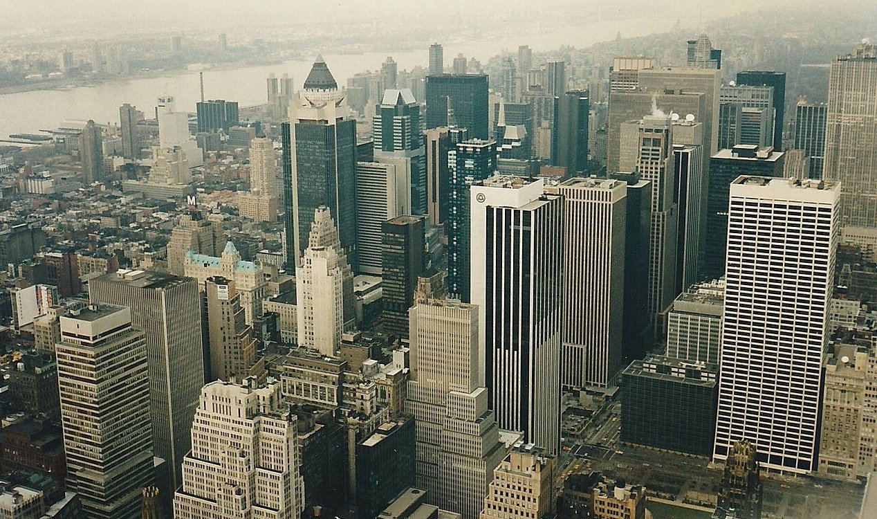 New York City skyline viewed across the water