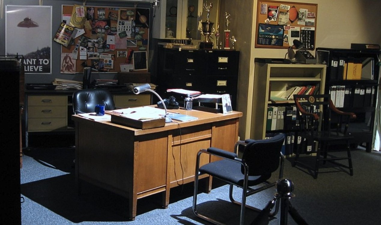 A recreation of Mulder's basement office from The X-Files